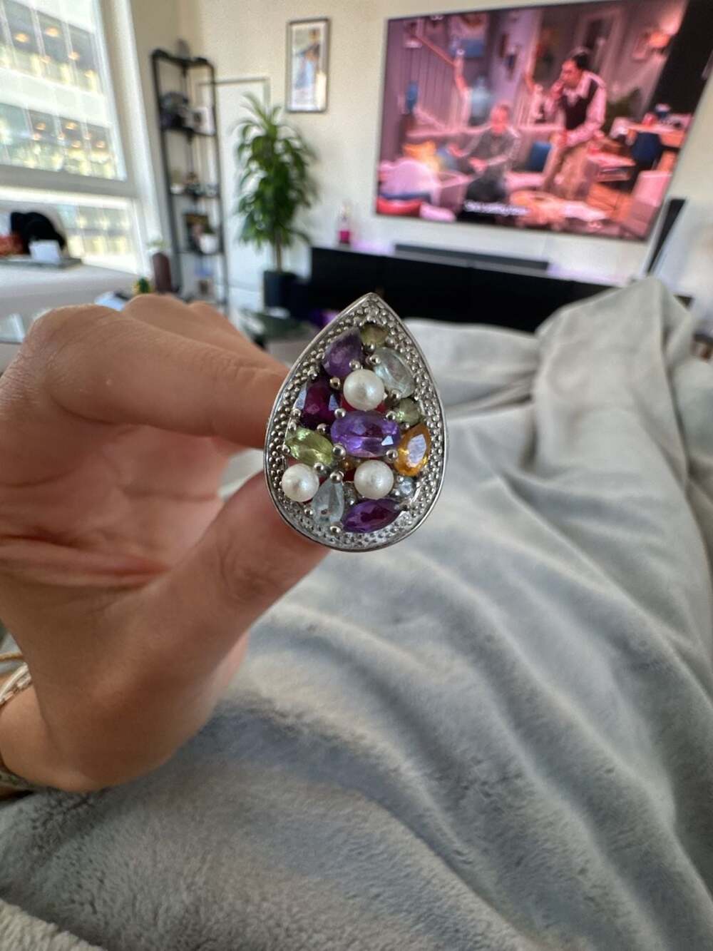 Sterling Silver Multi-Gemstone Ring